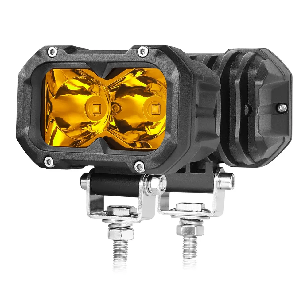 

4 Inch Yellow Spot Beam Driving Light LED Amber Work Light Flush Mount Led Cubes Fog Lights for Trucks Jeep ATV UTV SUV Boat