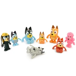 Bluey Bingo Anime Figure Toys 8Pcs/Set PVC Movable Joints Action Figure Model Dolls Children Birthday Decoration Toy Gift