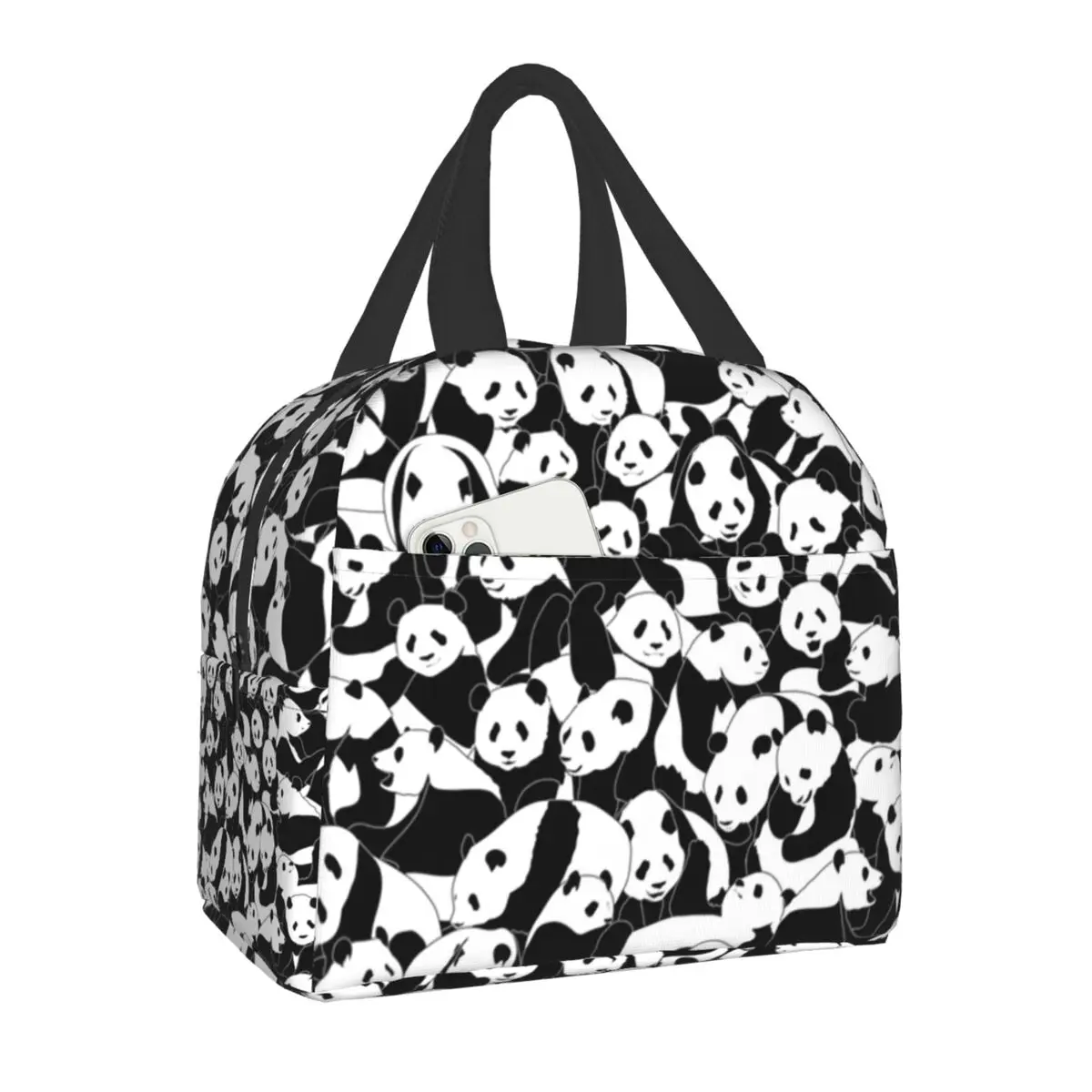 Cute Panda Insulated Lunch Bag for Women Portable Resuable Thermal Cooler Lunch Box Tote Office Picnic Travel Food Storage Bags