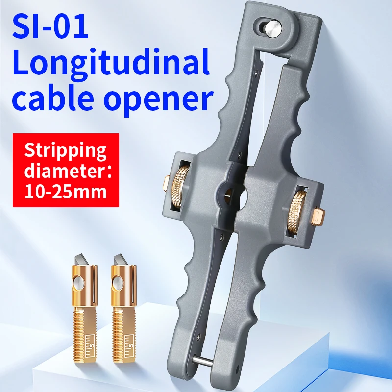 SI-01 Optical Fiber Cable Stripper Longitudinal Opening Knife Sheath Cable Slitter 10-25mm Cable Cutter Plastics Type