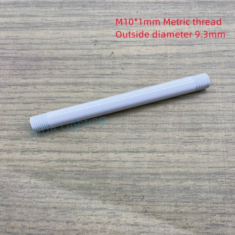 M10 lampada dente tubo M10 filettatura tubo di collegamento asta cava tubo di ferro dritto nero tubo di denti metrici bianchi per luci lampada a LED