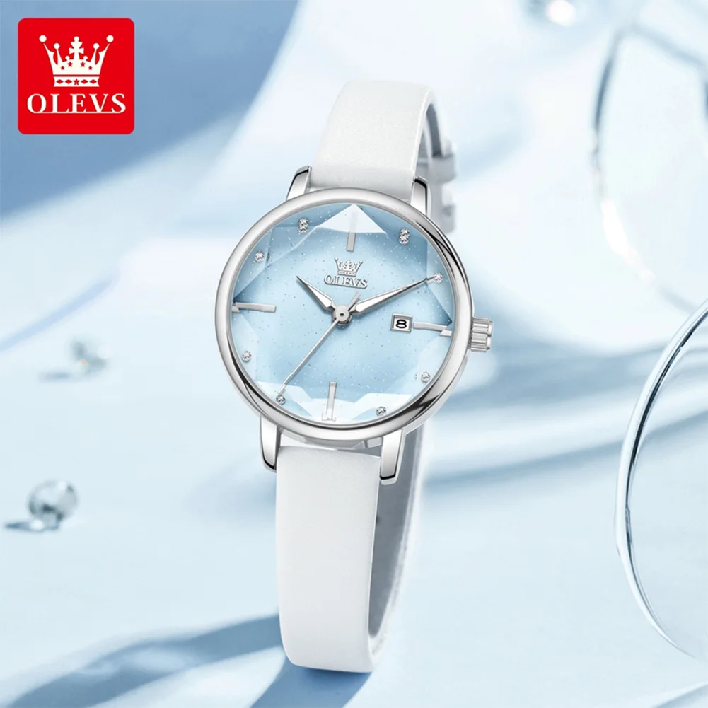 

Olevs 5656 Women's Luxury Starry Dial Quartz Watch New Arrival Waterproof Stainless Steel/Leather Strap Fashion Dress Wristwatch