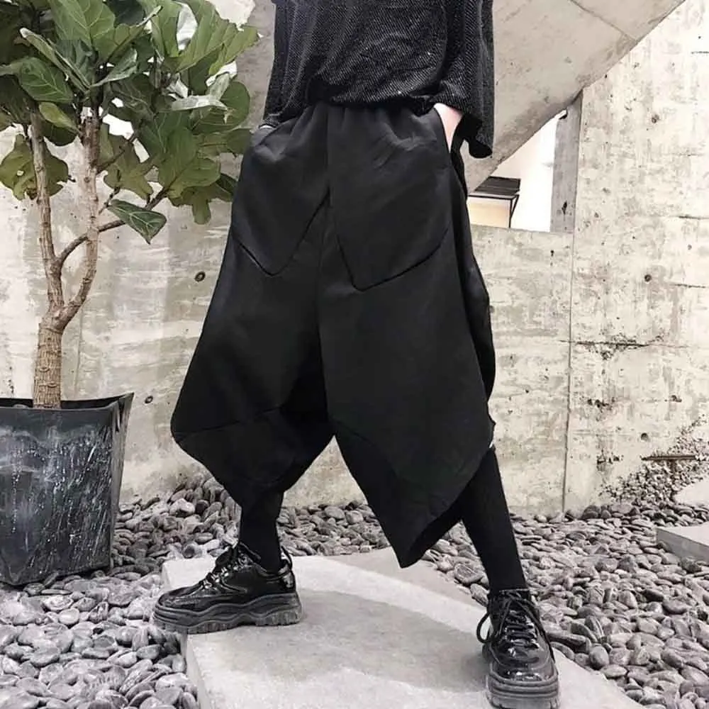 

Mens Summer Capri Pants Y2k Dark Hip Hop Casual Harem Pants Streetwear Fashion Versatile Trendy Wide-Leg Pants Men'S Wear 2025