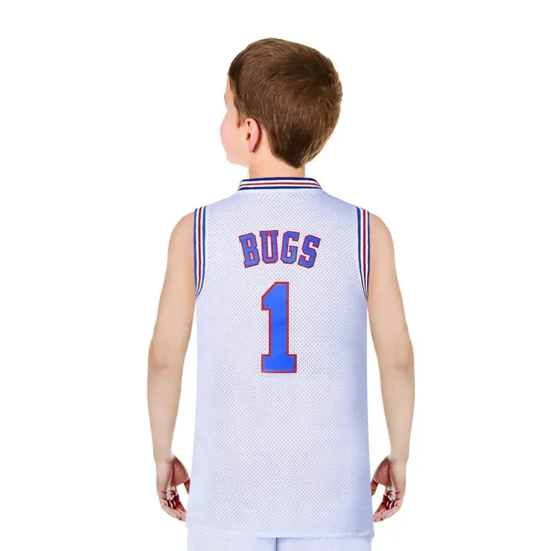 Movie Space Jam Youth Basketball Jersey BUGS LOLA TWEETY TAZ Child Sports Shirts Sleeveless Boys Single Halloween Party Tops