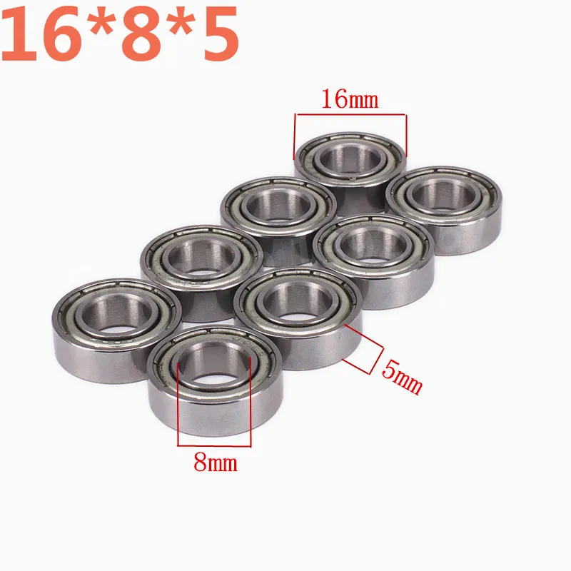 8Pcs/Pack Upgrade Steel Rolling Ball Bearing 16*8*5mm 85763 81070 For 1/8 RC Car HSP Himoto Nitro Truck Baja