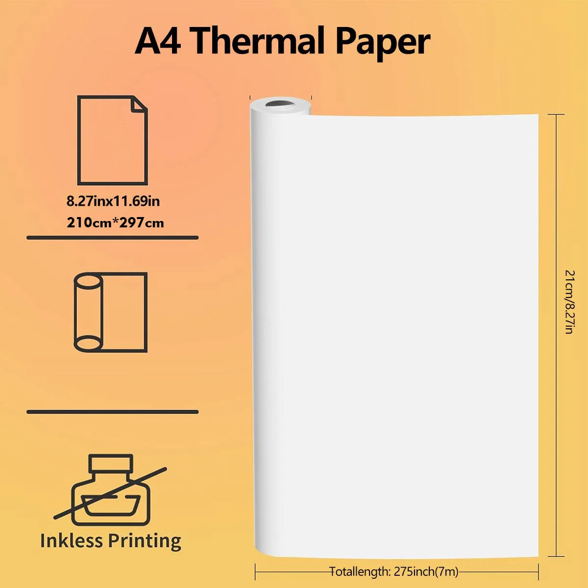 A4 Thermal Printer Paper - 8.3