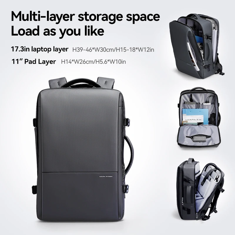 MARK RYDEN Backpack Oxford Water Repellent 30L Fits 17.3 inch Laptop YKK Zipper Travel Business Backpack