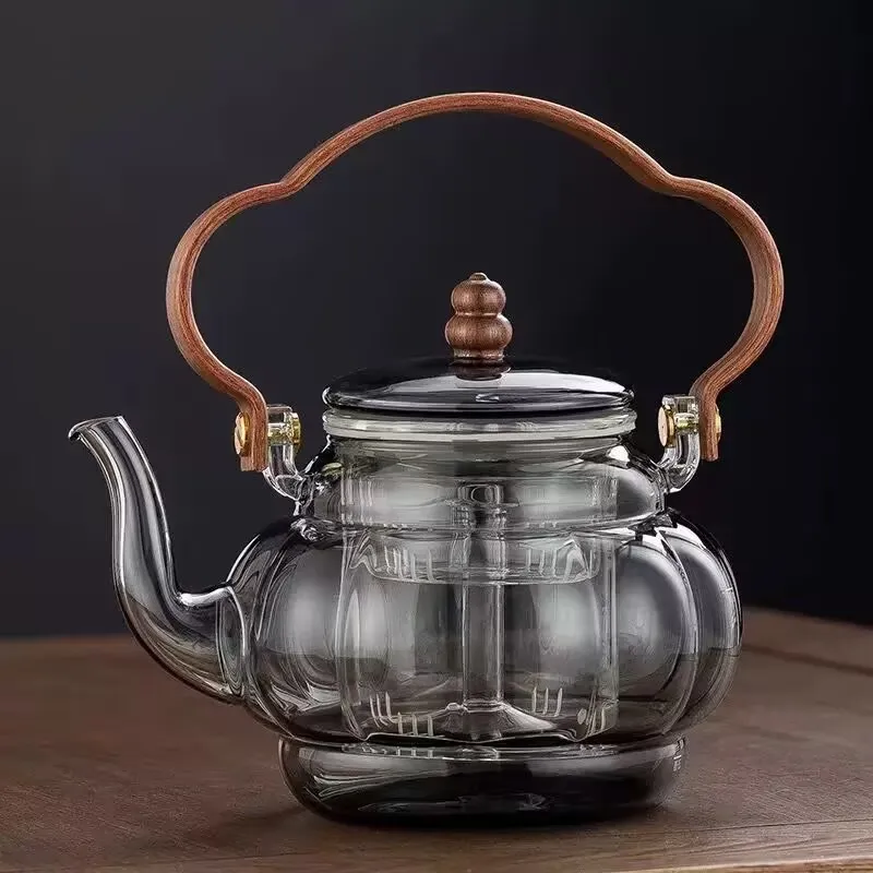 

900ML Steaming and Boiling Dual-purpose Glass Teapot With Strainer Infuser Cooking Flower Puer Oolong Tea Pot Kungfu Tea Set