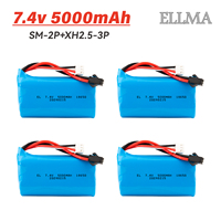 18650 7.4V 5000mAh Li-ion Battery with USB for WPL MN99S MN99S MN99 MN98 RTR RC Car C24 C14 parts SM Plug