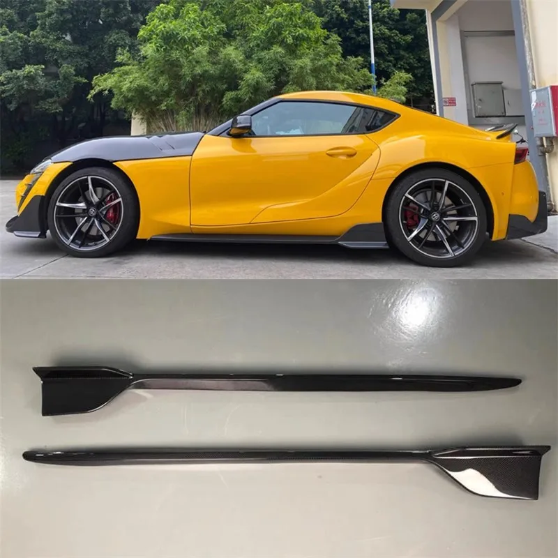 

For Toyota Supra A90 A91 ReaI Carbon Fiber Side Skirts Spoiler Kit