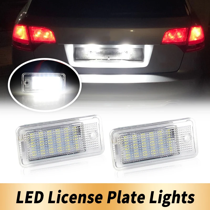 2PCS LED License Number Plate Lights Canbus For Audi A3 S3 04-12 Cabriolet  08-09 A4 S4 B6 01-05 B7 05-08 A6 C6 S6 05-09 A8 S8