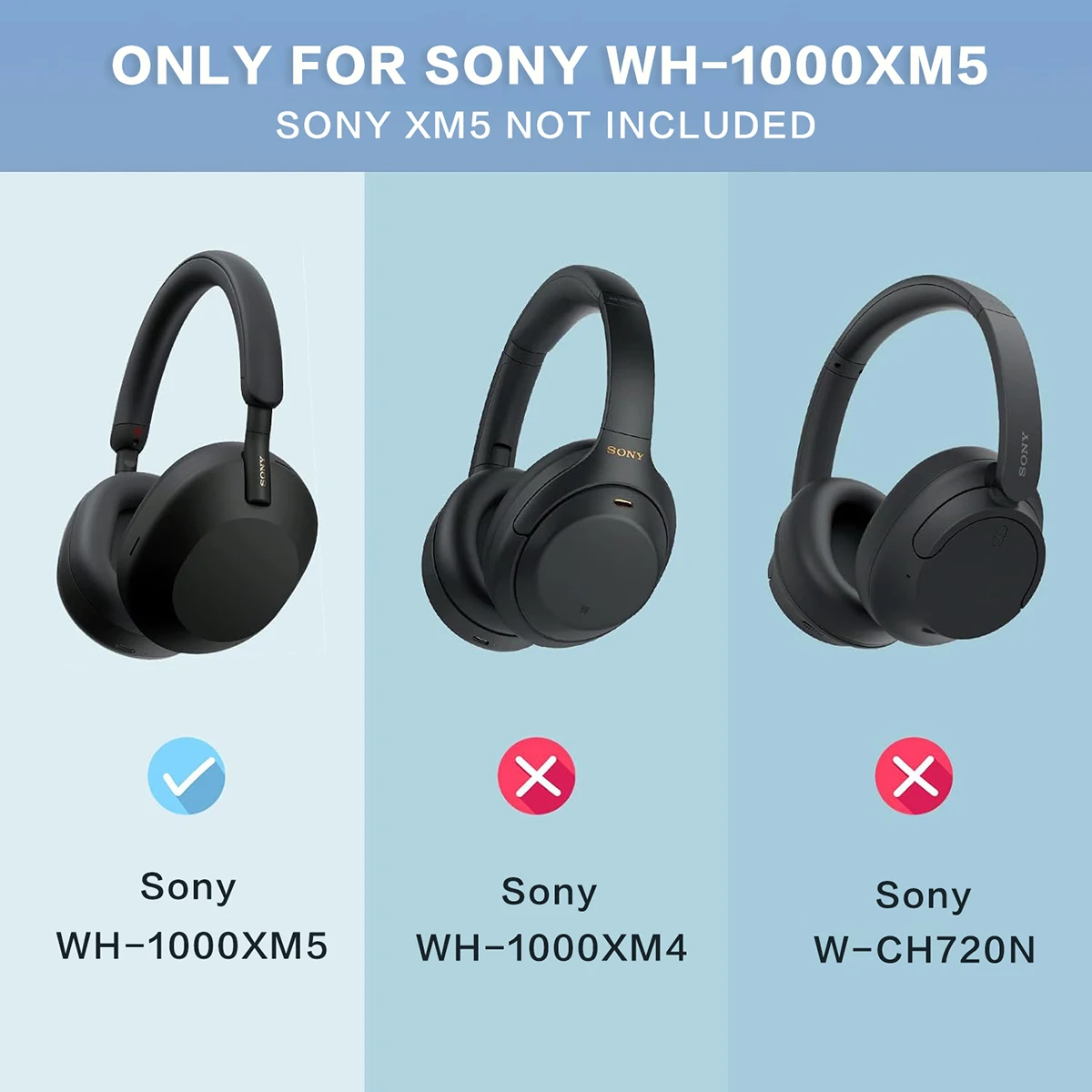 For Sony WH-1000XM5 Headphone silicone protective cover / earphone protective cover / earmuffs Protector Sleeve