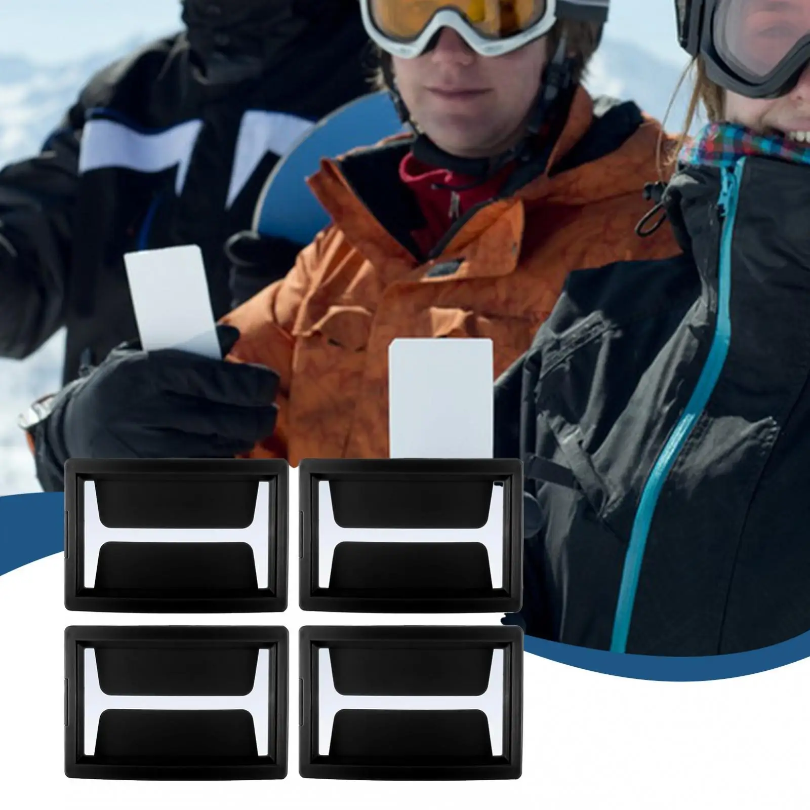 

4Pcs Ski Goggle Pass Holders Weatherproof Replaces Skiing Pass Clips Ski Passes Protection Clamp for Practice Snowboard Working