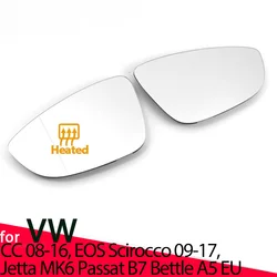 Left Right Side Mirror Glass Rearview Exterior Angle for Volkswagen VW CC 08-16, EOS Scirocco, Jetta MK6 Passat B7 Bettle A5 EU