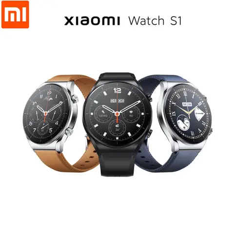 Xiaomi-reloj inteligente Mi Watch S1, dispositivo con GPS, Pantalla AMOLED de zafiro de 1,43 pulgadas, monitoreo de spoΩ, carga inalámbrica