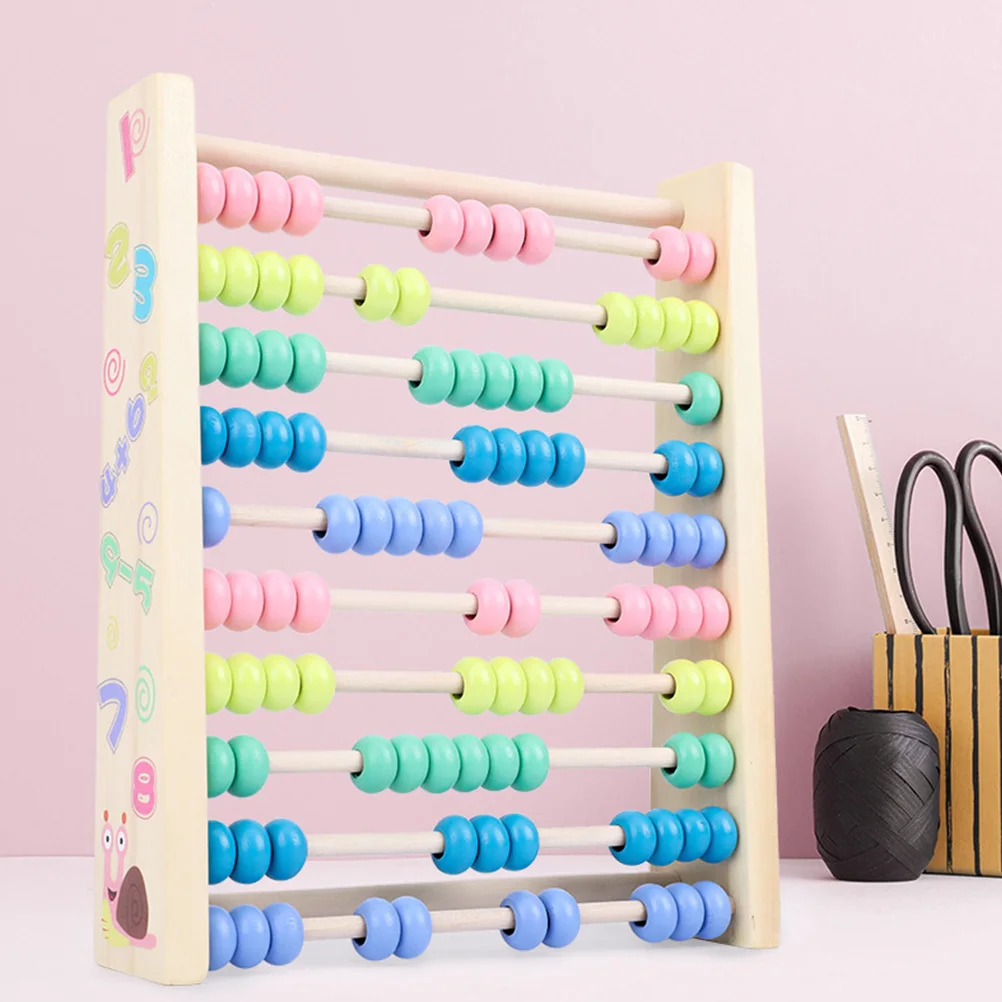 

1pc Math Abacus Rack for Toddlers Wooden Learning Toy Color Recognition Tool Water-Based Paint Stain Resistant