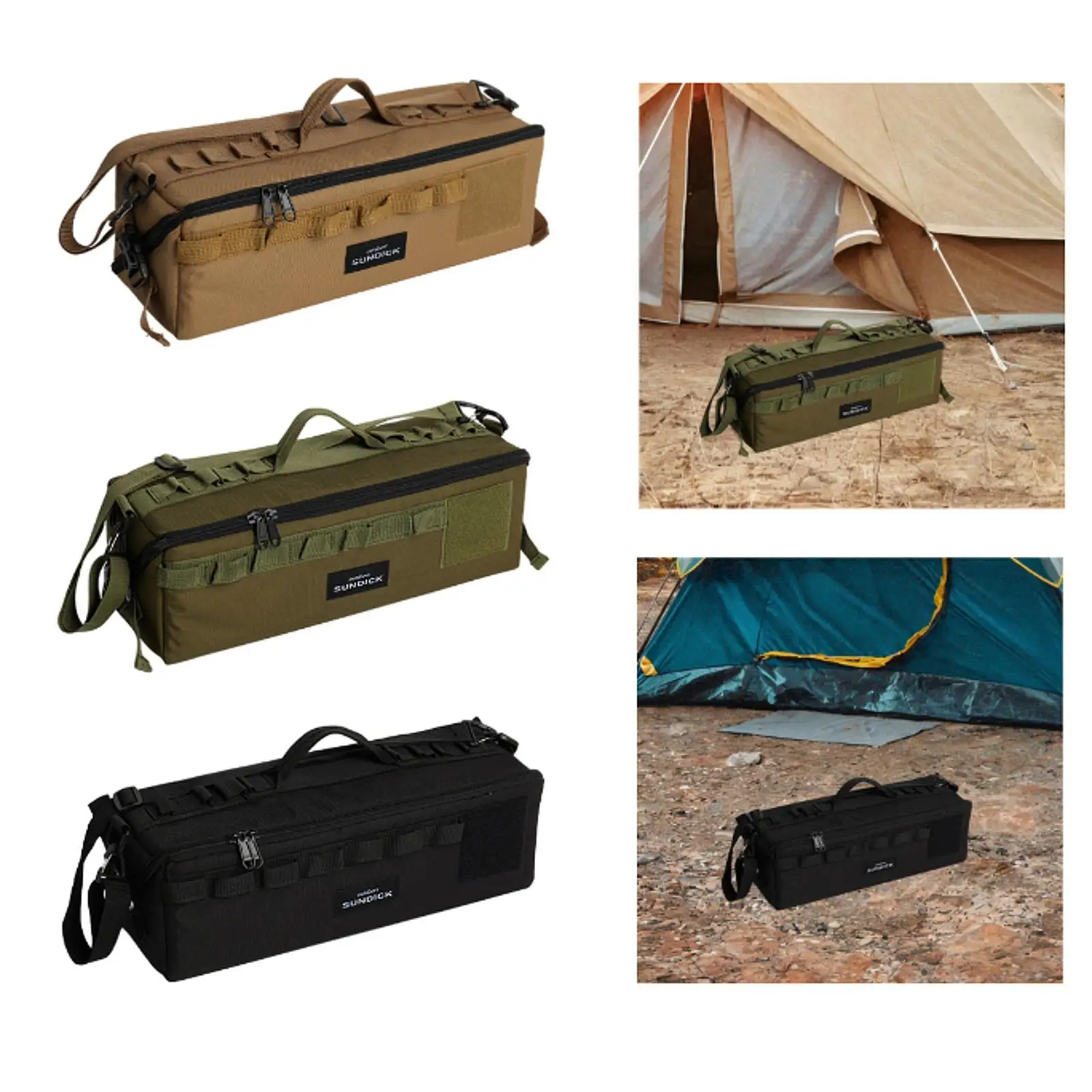 Camping Tool Bag Zipper Tool Pouch Small Carry Bag with Zipper Portable Heavy Duty with Shoulder Strap Compact Tent Stakes Bag