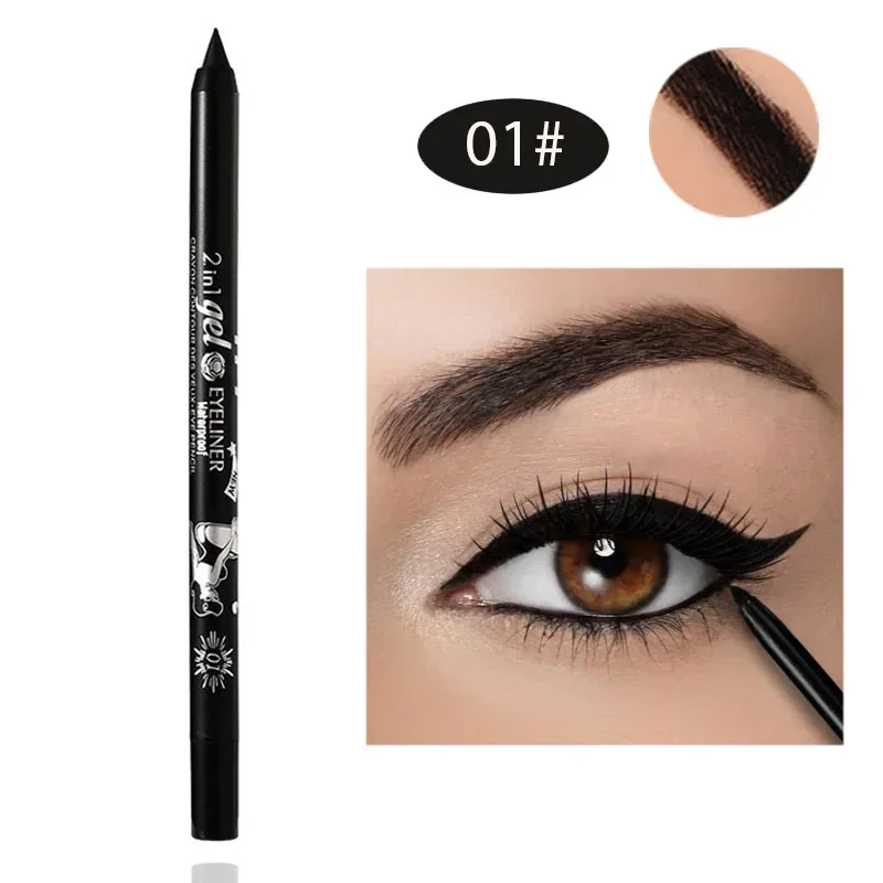 2 in1 Matte Eyeliner Lip Liner Pencil Waterproof Lasting Glitter No Blooming Easy To Wear Black Green Eyeshadow Makeup Cosmetics