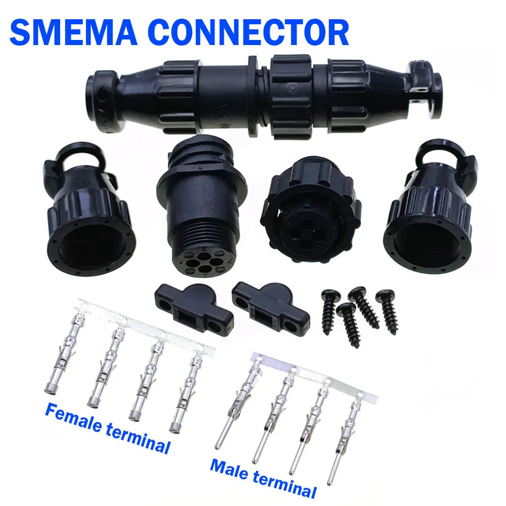 

SMEMA Connector 4/9/14Pin Male Female Black Circular Connector Plug with terminals Aviation Plug Connector AMP Type Connector