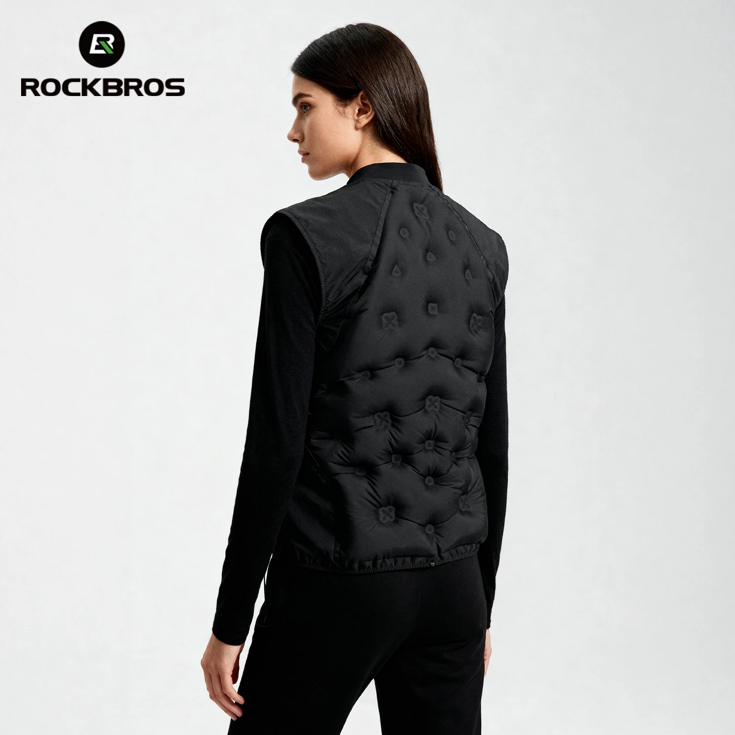 ROCKBROS Winter Cycling Vest Inflation Air Filling Thermal Vest Warm Insulated Sleeveless Jacket Outdoor Sports Cycling Clothing