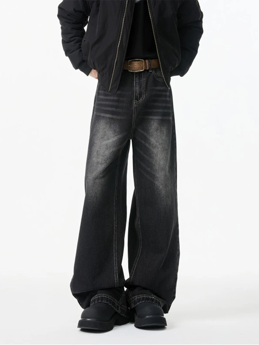 

Мужские джинсы American Sle Cleanfit с широкими штанинами, прямые, свободные, длинные, для весны и осени, стильные, с эффектом высокого класса, трендовые