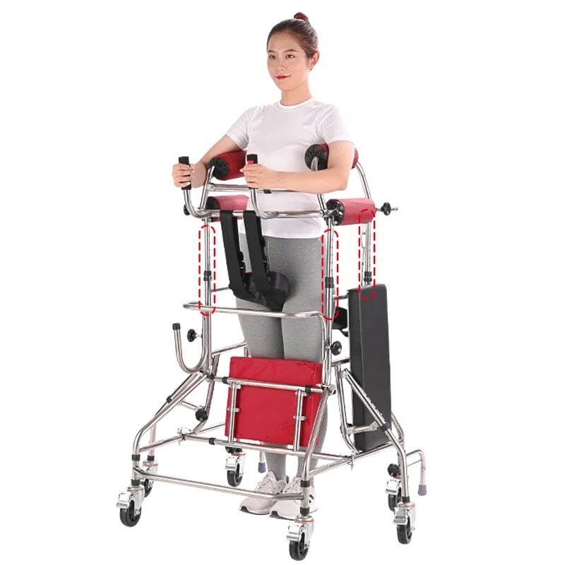 Adult Walker Elderly Rehabilitation Training for Stroke Hemiplegia Equipment Assist Lower Limb Walking Thicken Standing Frame