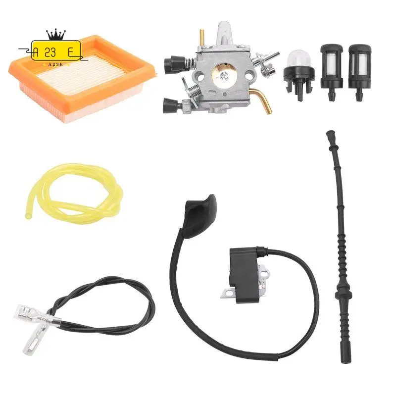 

Карбюратор A23E для STIHL FS120 FS200 FS250, катушка зажигания, воздушный фильтр, топливный шланг, комплект для настройки, триммер, кусторез