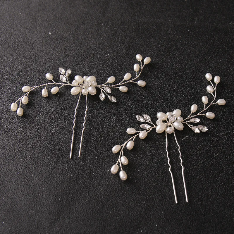 Floralbride Vintage Clear Austrian Crystal Rhinestone Flower Leaf Wedding Hair Pin Bridal Hair Stickers Hair Accessories Women