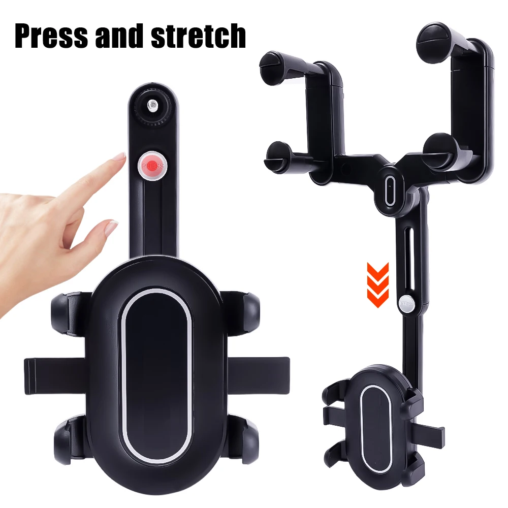 Rückspiegel Telefon Halter für Auto Montieren Telefon und Gps Halter Universal Rotierenden Einstellbare Teleskop 360 ° Auto Telefon Gerät – Detail 7