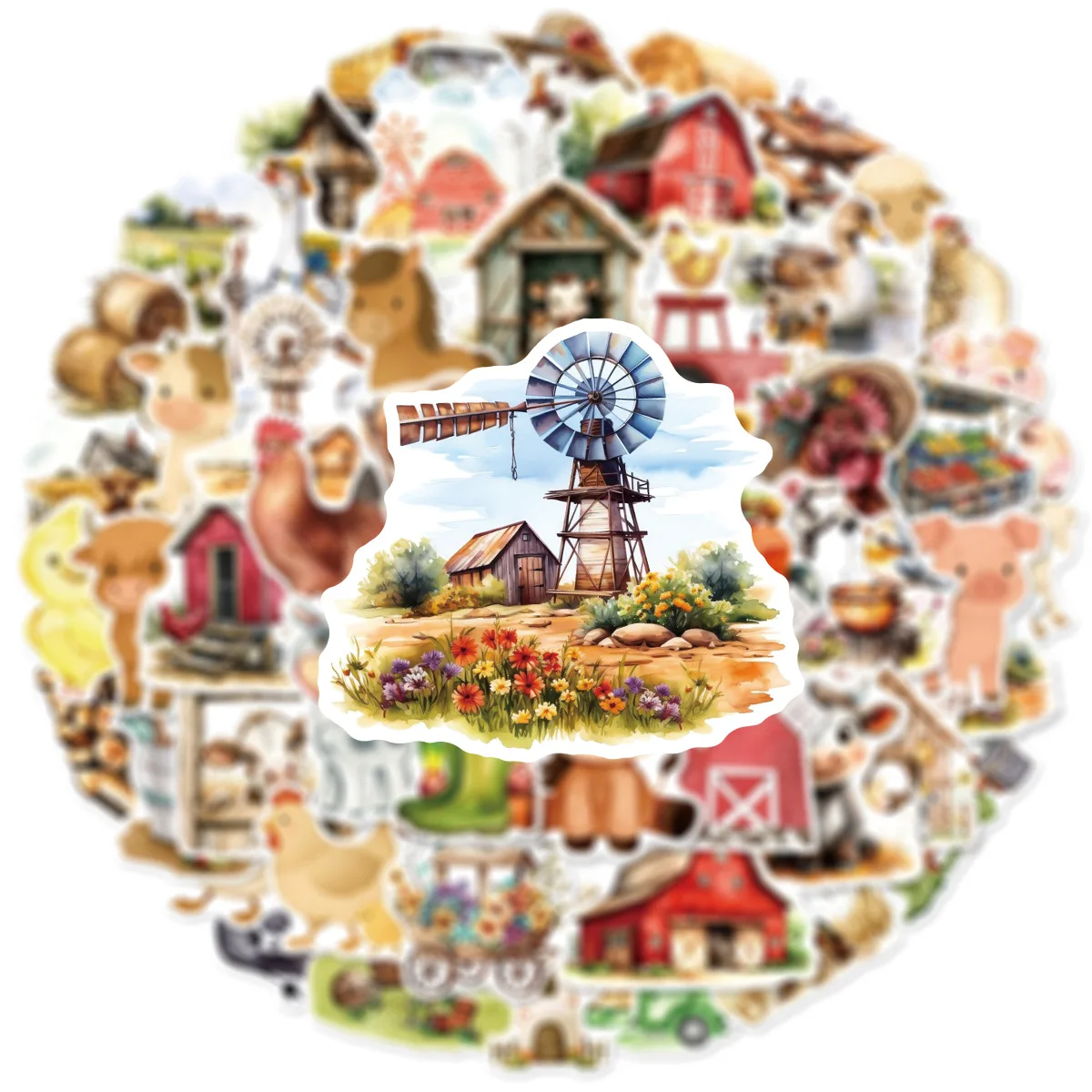 

10/50PCS Fairy Tale Cartoon Farm Graffiti Stickers Decoration Luggage Phone Guitar Skateboard Scraphbook Fridge Classic Kid Toys