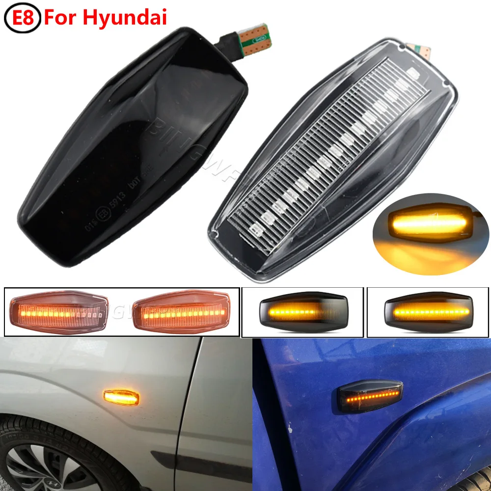 

2pcs For Hyundai Elantra Sonata Tucson Fender Side Lights Side Turn Signals