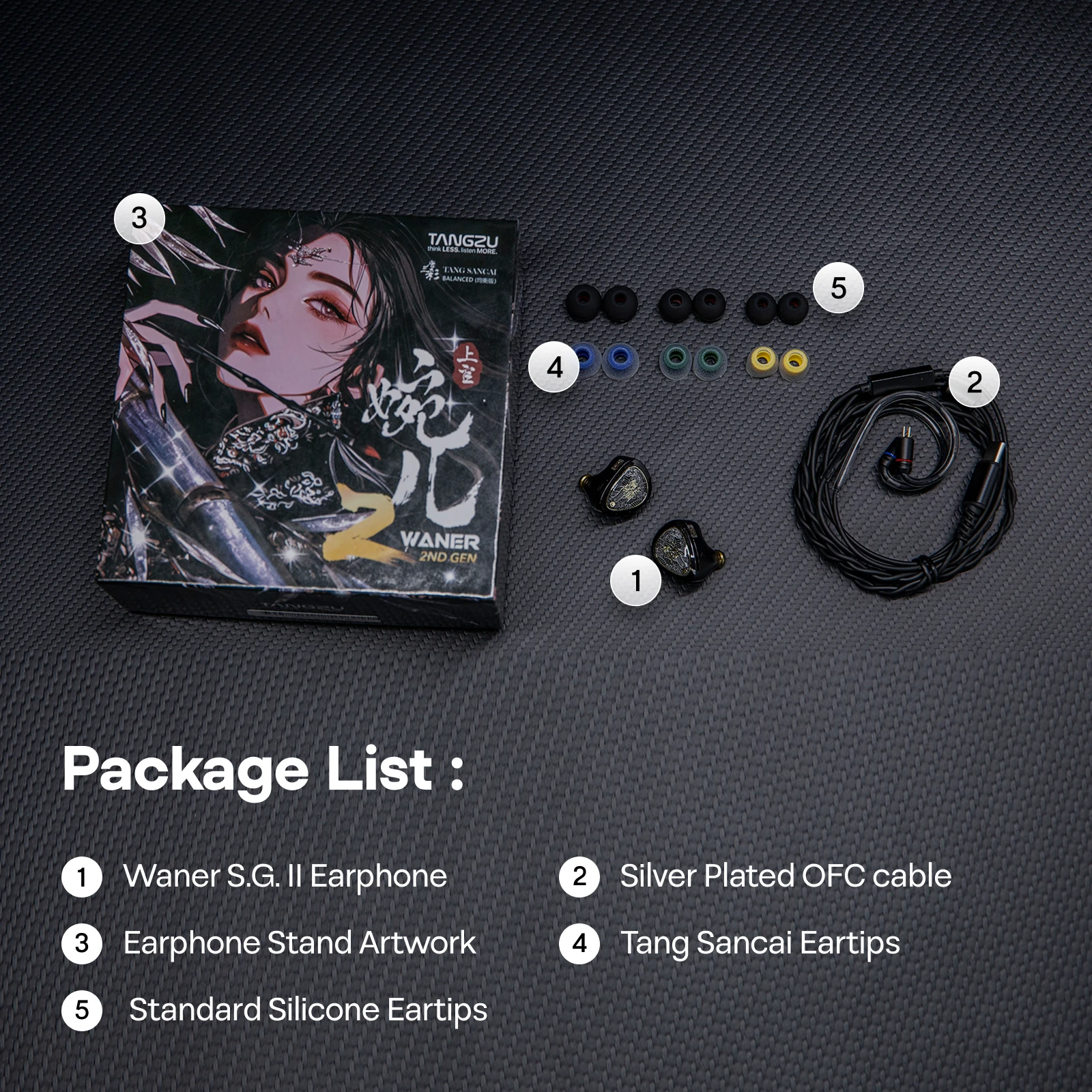 محرك TANGZU Wan'er S.G II 10 مم ديناميكي مع سماعات أذن IEM ذات غشاء PET مع خيارات 3.5 مم/4.4 مم/Type-C