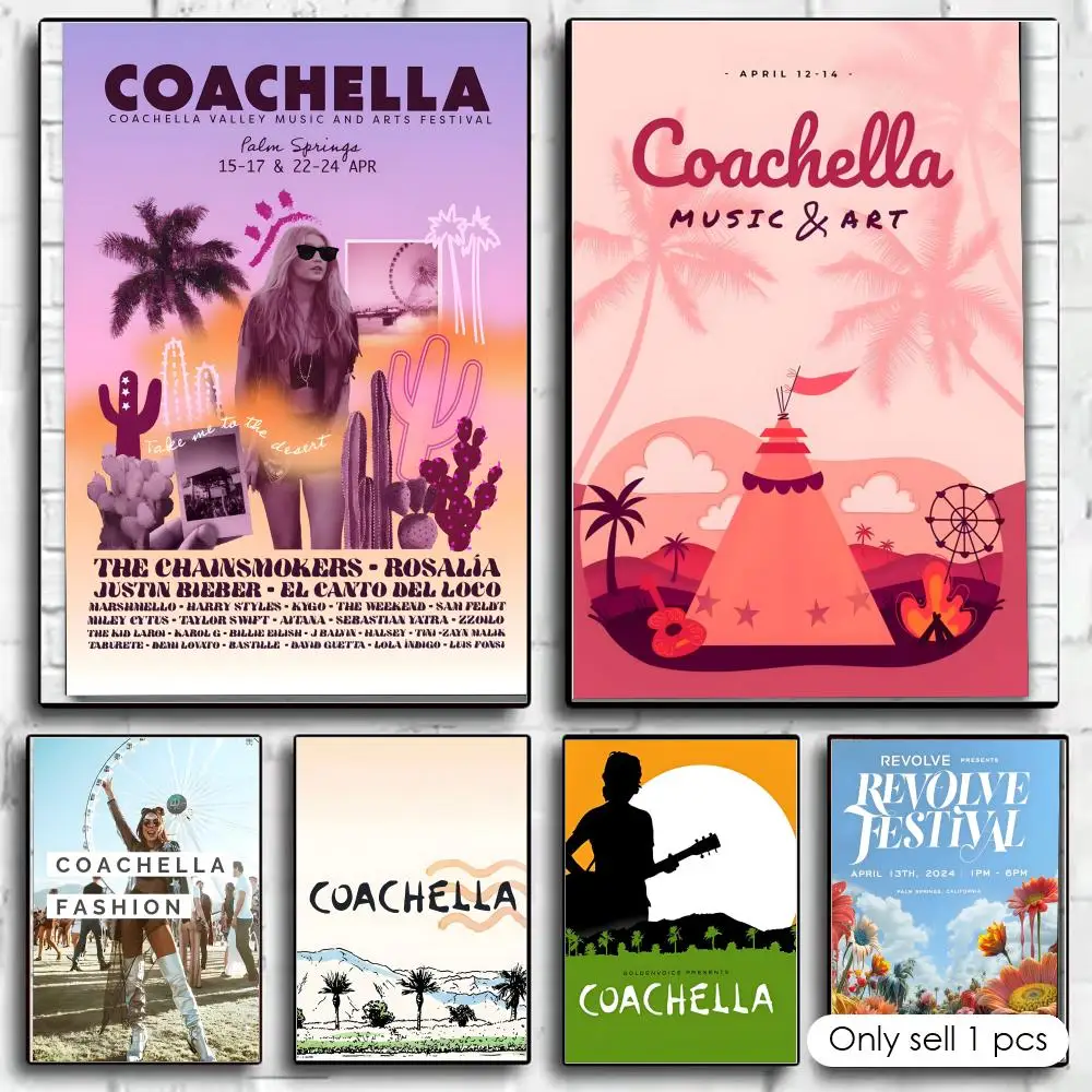 Poster Art poster movie mural family childrens room wall decoration print Gift Coachella Valley Music And Arts Festival