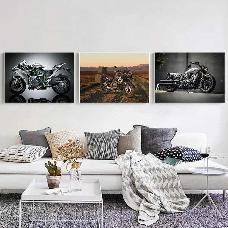 Motorcycle Performance Race Motorcycle Series Print Canvas Posters Cool Locomotive Pictures for Living Room Home Modern Decor