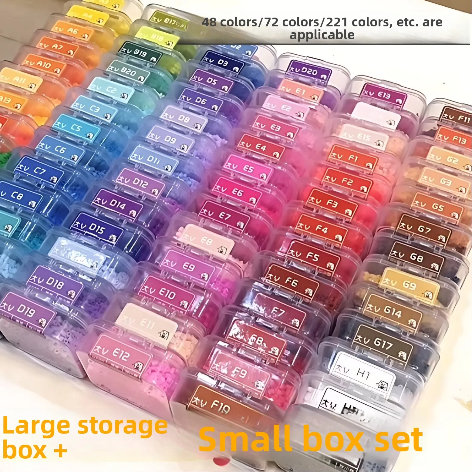 

Прозрачный органайзер для хранения мелочей DIY, специальный маленький ящик с разделителями, 22 цвета, деревянный сборный ящик для инструментов, для совместной работы