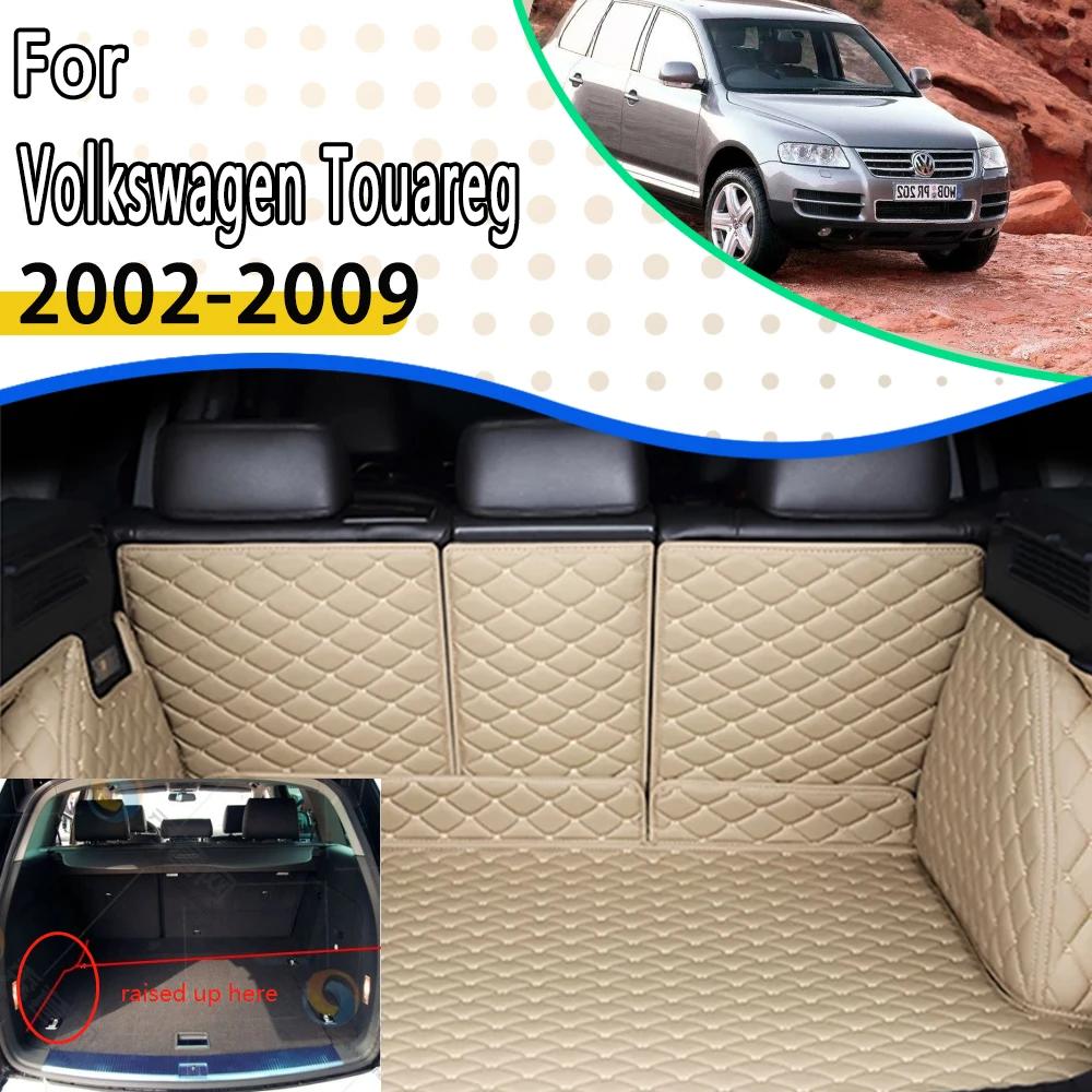 Car Trunk Mats For VW Volkswagen Touareg 7L 2002~2009 5seat Waterproof Pads Tray Rear Trunk Matt Rug Car Accessories Decoration