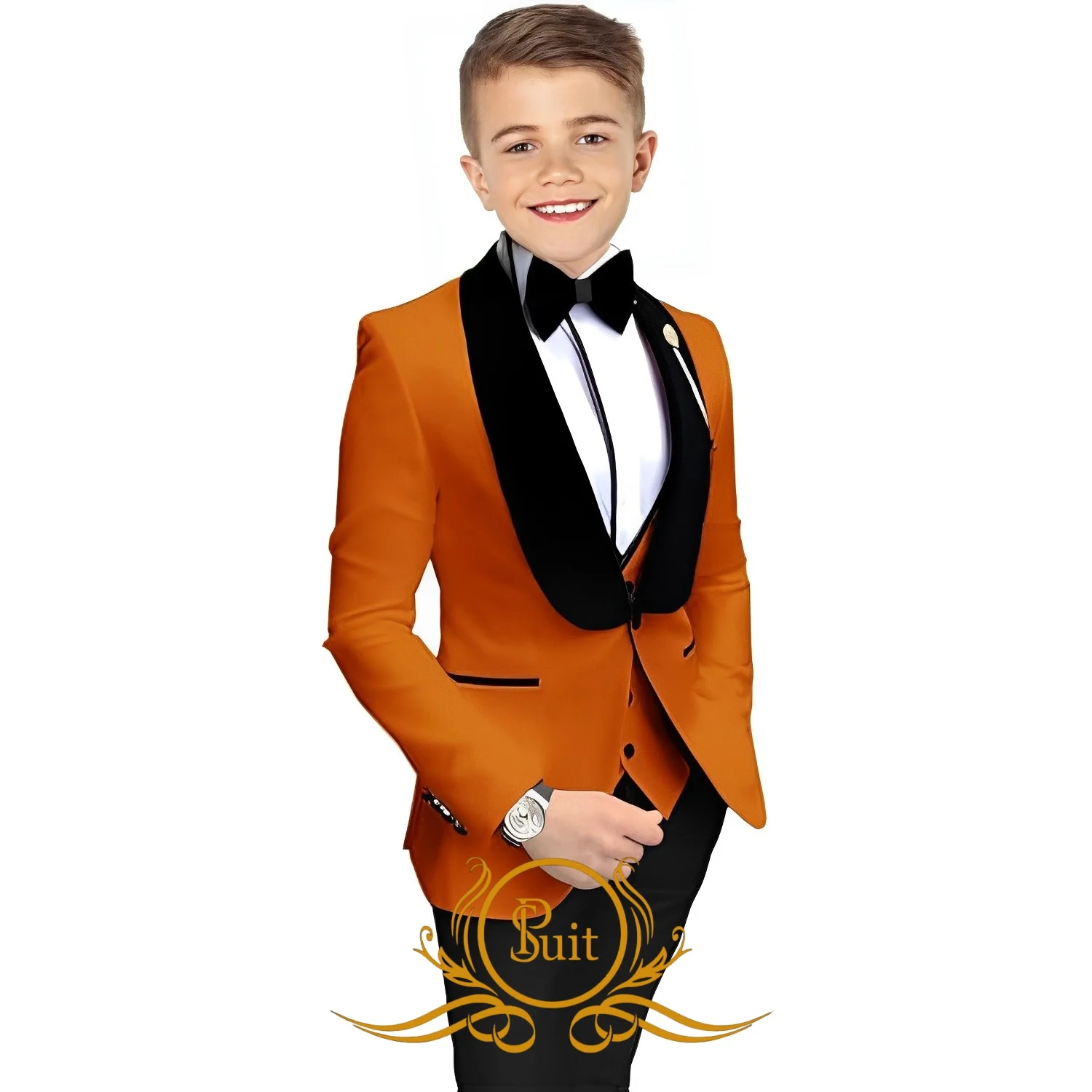 Formal Boys Suit 3-Piece Jacket Vest Pants Event Party Wedding Costume Kids Tuxedo Elegant Kids Suit Set