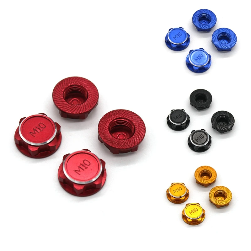 4 pçs 17mm m10 roda de metal encanta porca capa nt002 para jlb racing cheetah 11101 21101 j3 velocidade 1/10 rc carro atualizações peças