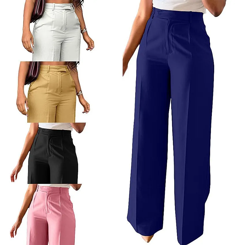 Factory Custom Vertical Straight Pants Dress Pants Casual Suit Pants Trousers for Women