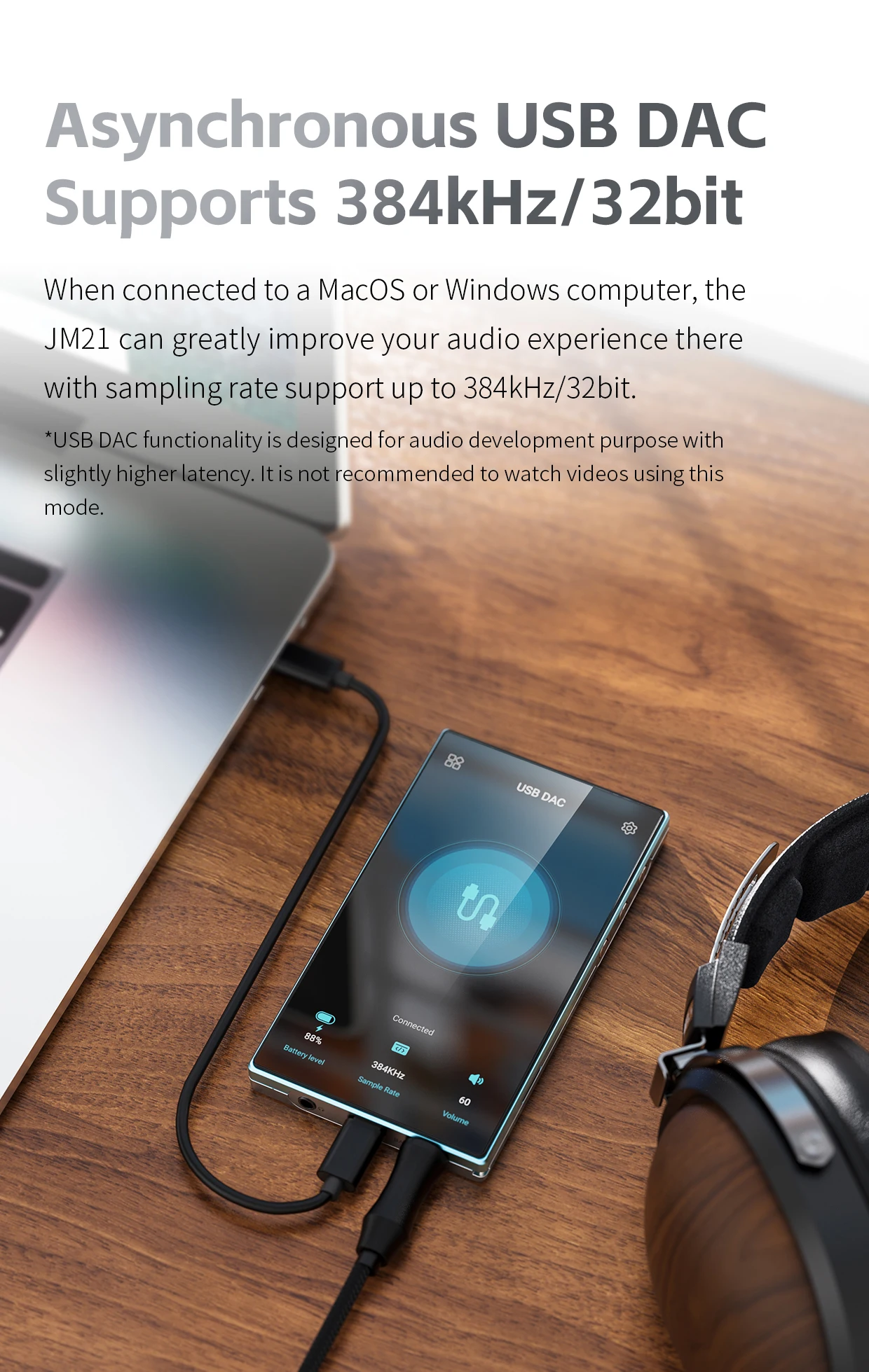 FiiO JM21(3+32GB) Android 13 Hi-Res Music Player MP3 with Snapdragon 680, Bluetooth WiFi USB DAC 12.5H Playtime