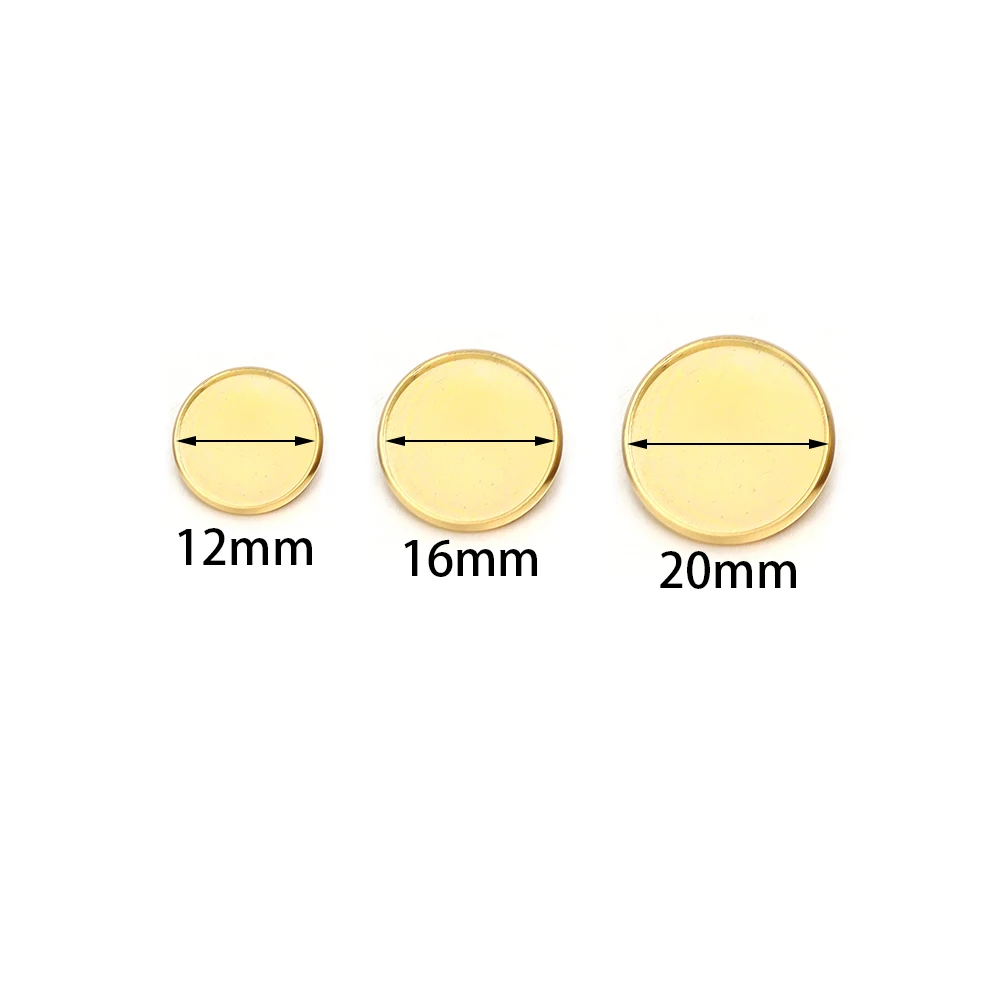 10 sztuk 12/16/20mm miedziana tylna klamra zestaw spinek do mankietów podstawy pusta ramka taca guzik podstawa Fit szklany kaboszon DIY komponenty rzemieślnicze — zdjęcie 7