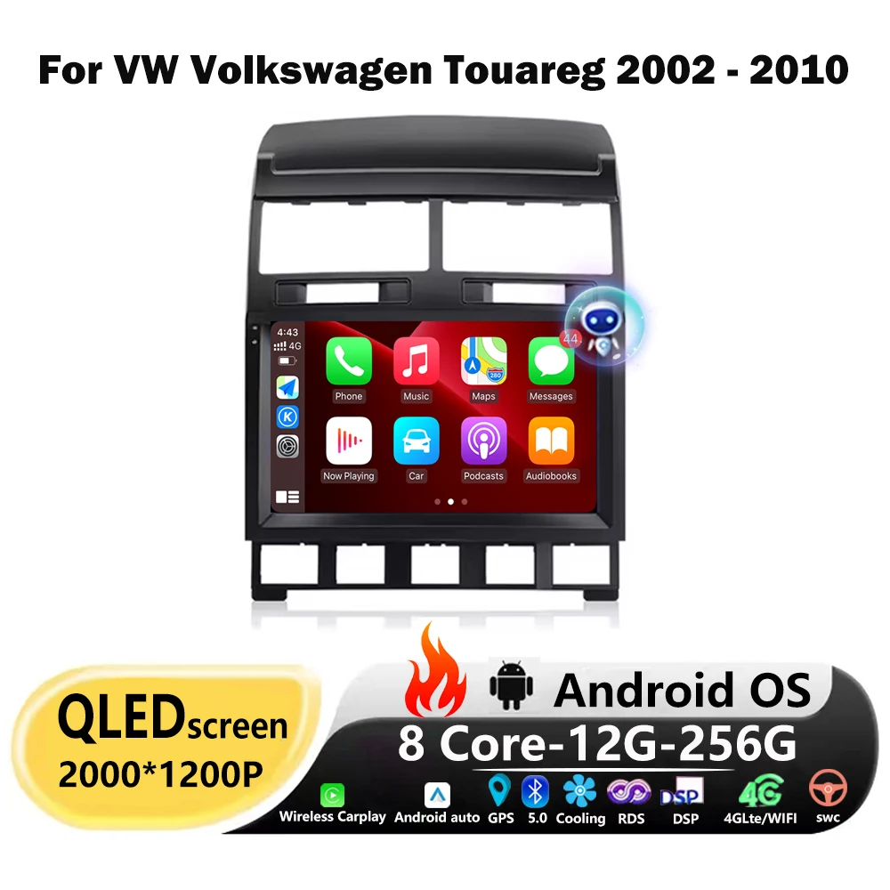 Беспроводной CarPlay для VW Volkswagen Touareg 2002-2010 Android Авто Авто Радио Мультимедийный Плеер GPS Инструменты Bluetooth DSP 4G WIFI