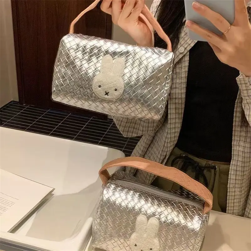 

Новая косметичка Miffy для девочек Kawaii, большая вместительная портативная модная трендовая дорожная сумка для хранения, изысканная косметичка