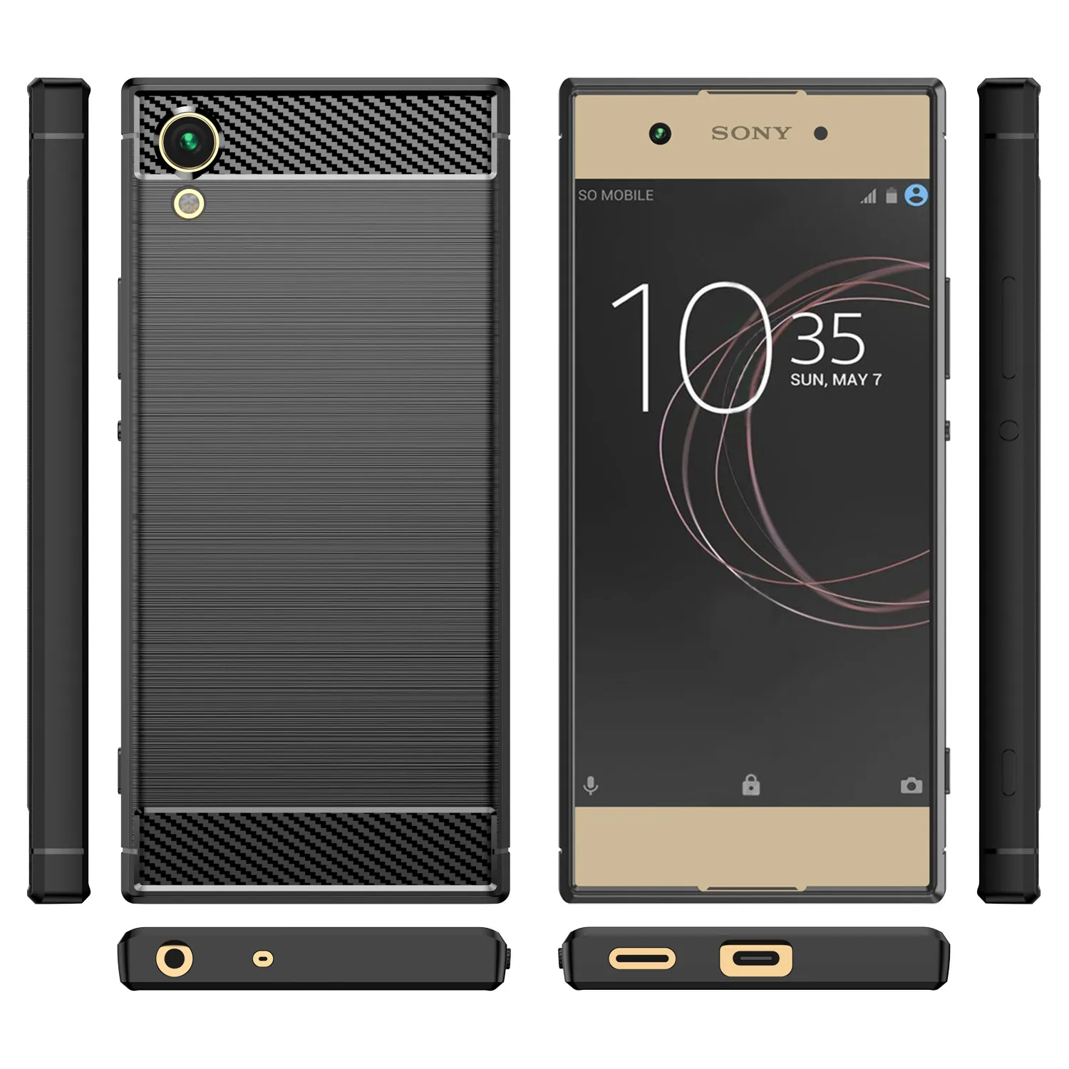 For Sony Xperia XA1 XA2 XA3 Ultra Plus L1 L2 L3 Pro-i Silicone Case Luxury Carbon Fiber Cover for Xperia XZ1 XZ2 Compact XZ3 XZ5