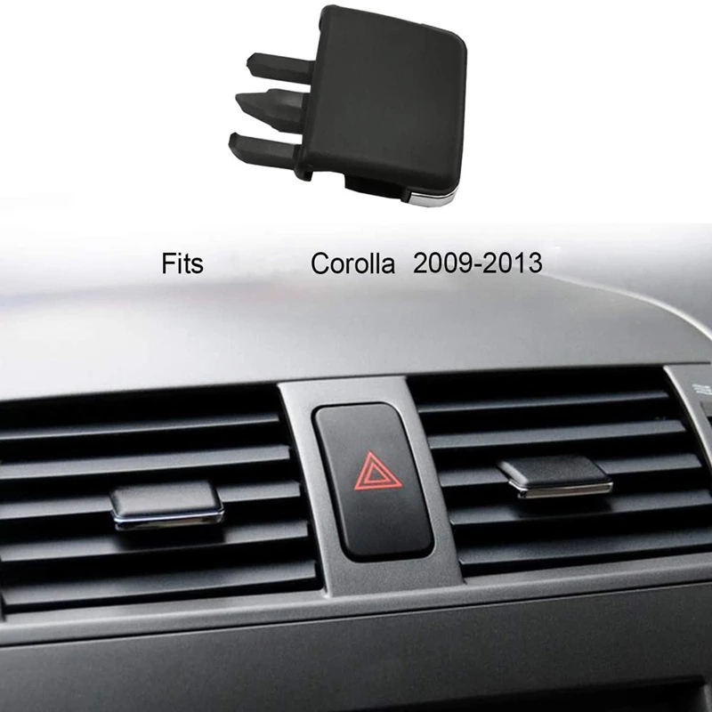 Front Center Side Air Vent Outlet, Clips Tab, AC Vent Fivela de Ajuste, Kit de Reparação para Toyota Corolla 2009-2013, 2X