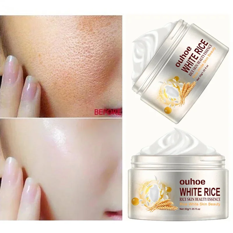 White Rice Whitening Cream Anti Aging Fade Fine Lines Face Cream Melanin Pigment Remover Improve Dull Moisturizing Skin Care New