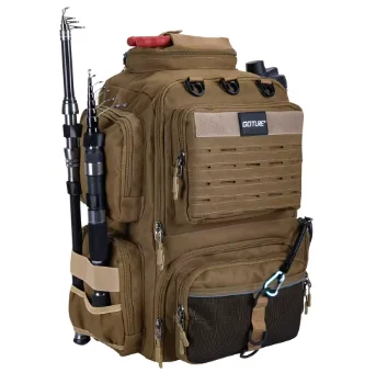 Goture 4 Color Fishing Backpack 45L 900D Water-Resistant Large Fishing Bag with Rod Holders Fishing Gear Camping Hiking Outdoor