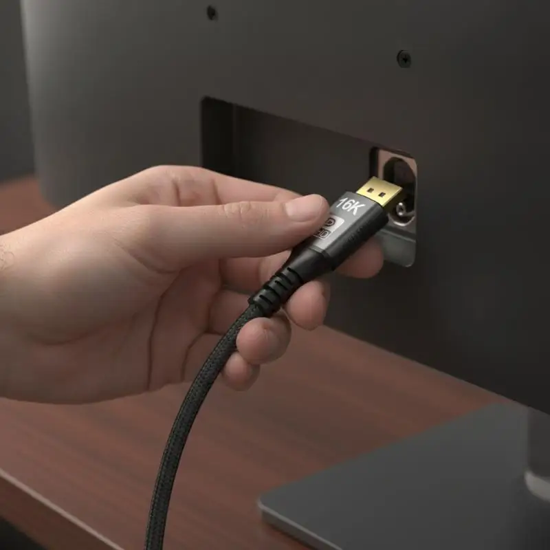 Mini DP 2.1 Bi-Directional Conversion Cable High Speed Adapter for Student Gaming Laptop Dorm Projector Monitor
