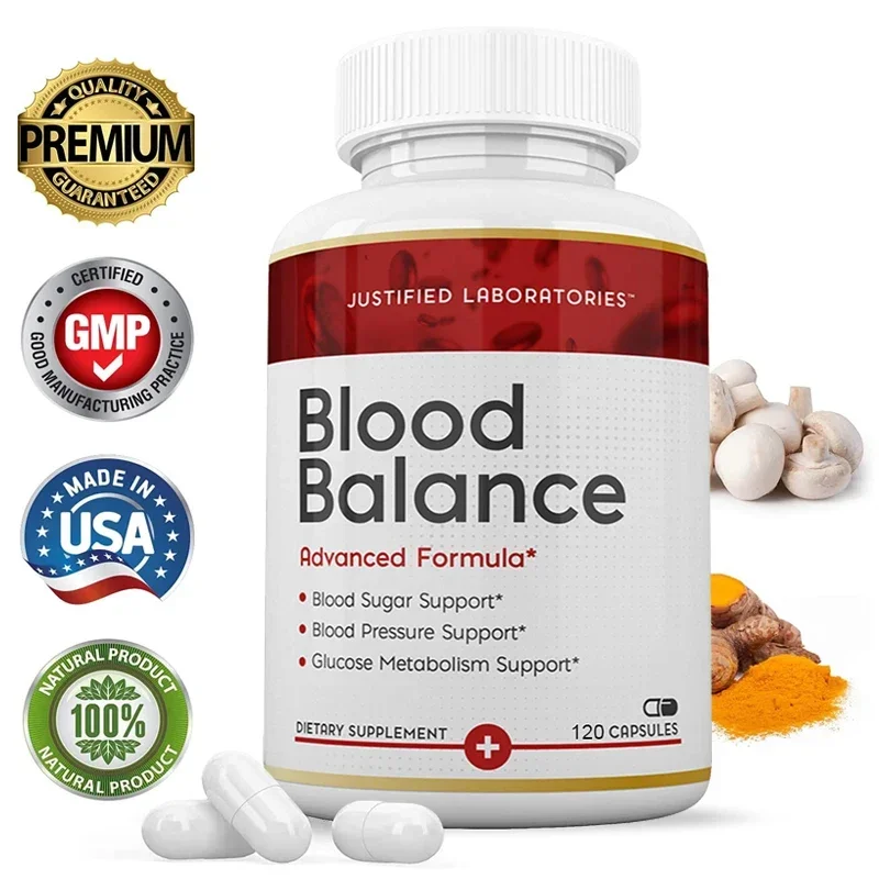 Blood Balance - All Natural Blood Sugar Supplement Blood Pressure Glucose Metabolism Support Promotes Cardiovascular Health