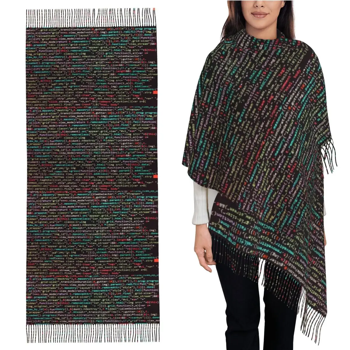 

Код сценария Java, шарф с кисточками, женские мягкие теплые шали и накидки, длинная осенне-зимняя шаль, накидка